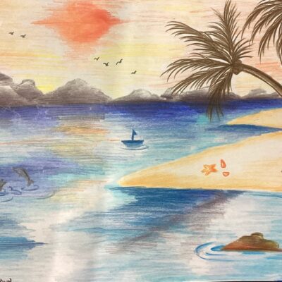 ภาพวิวทะเลยามเย็น